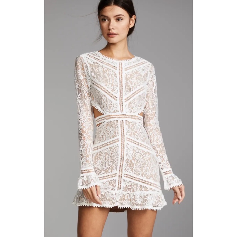 For Love & Lemons Emerie Cutout Lace Dress in White, size small - Picture 5 of 12